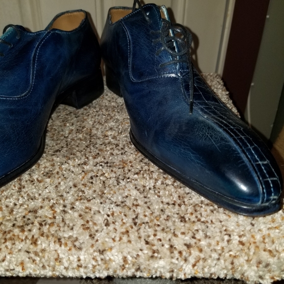 Men half crocodile half leather shoes